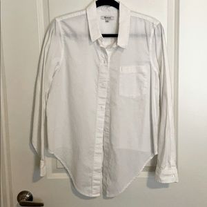 Long sleeve button up, tie bottom shirt